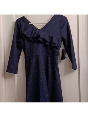 Emerald Sundae Girls Sparkling Ruffle Front  Dress NWT Size  XL 16
